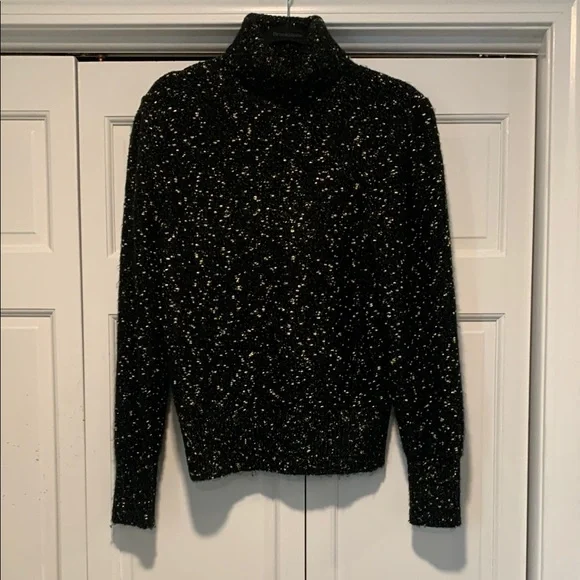 Ann Taylor Black and Gold Speckled Turtleneck Sweater - Picture 1 of 4